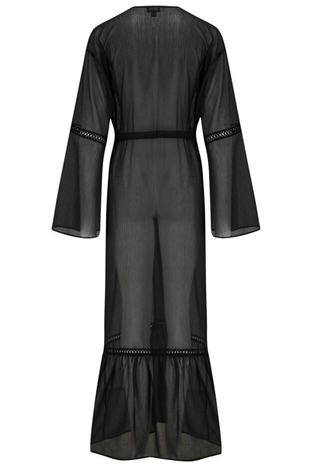 Long Sleeve Chiffon Maxi Beach Kimono