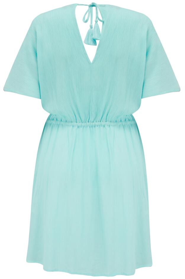 LENZING™ ECOVERO™ Viscose Crinkle Embroidered Beach Kaftan