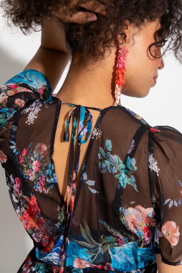 Short Sleeve Chiffon Wrap Maxi Kaftan