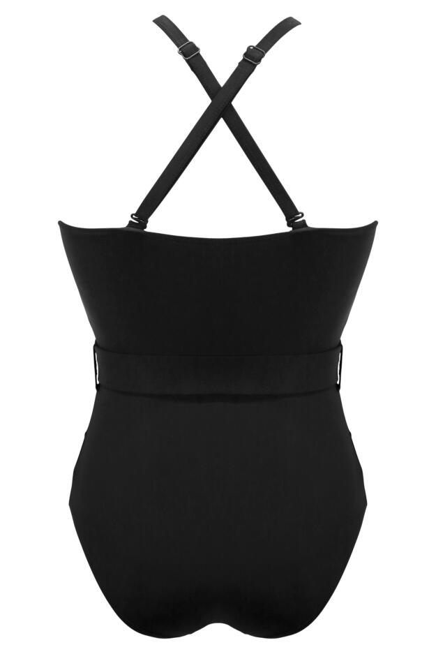 Shoreline High Neck Mesh Belted Control Swimsuit 