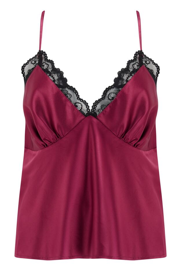 Dusk Satin Lace Trim Cami and Short