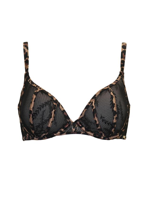 India Leopard Embroidered Non-Padded Underwired Bra