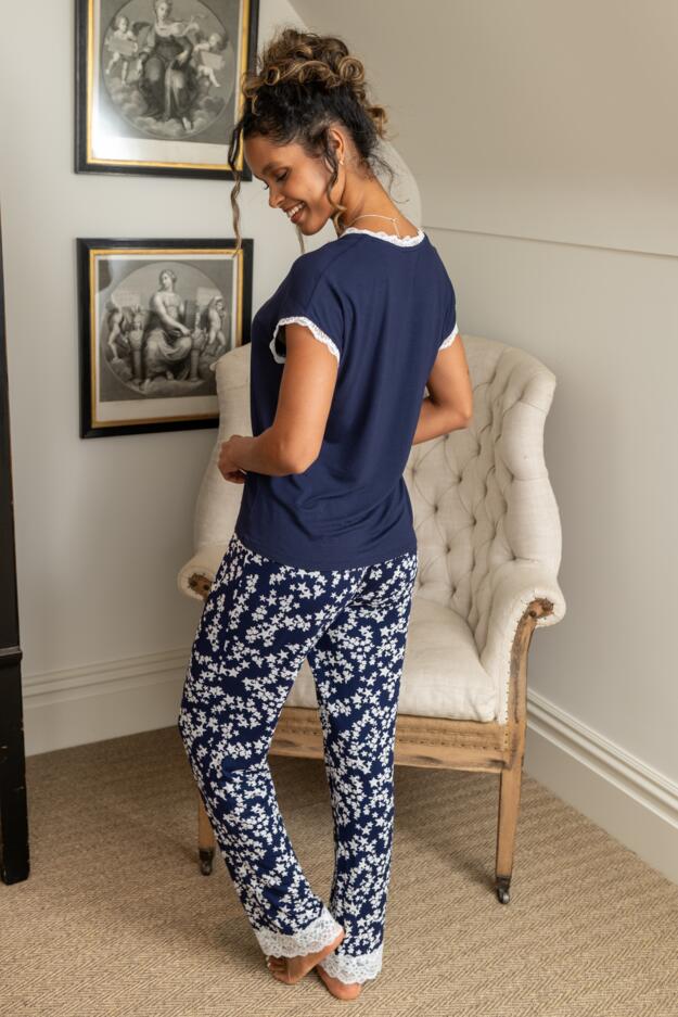 Sofa Loves Lace T-Shirt and Trouser Pyjama Set