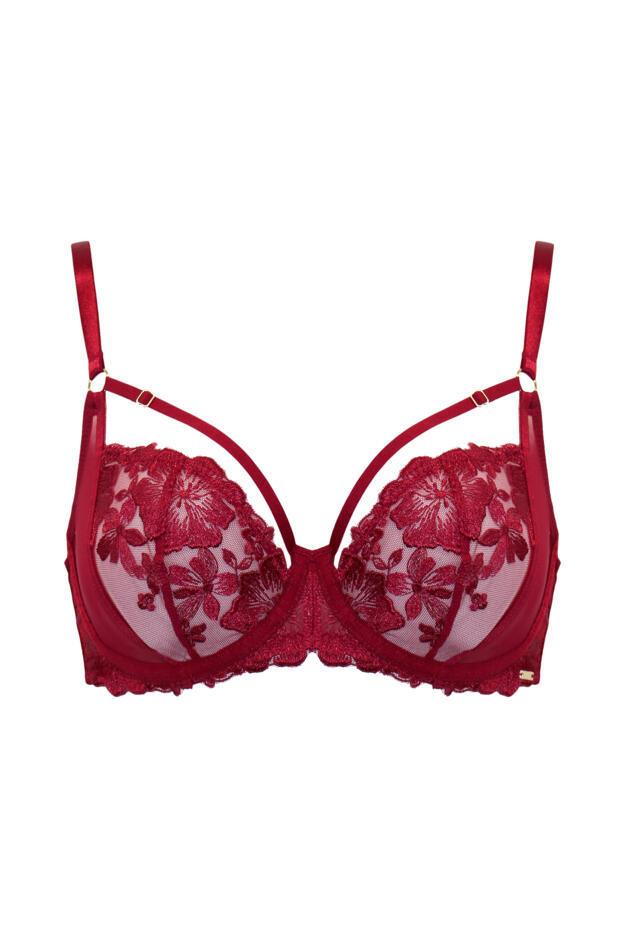 India Bold Floral Embroidery Non-Padded Bra